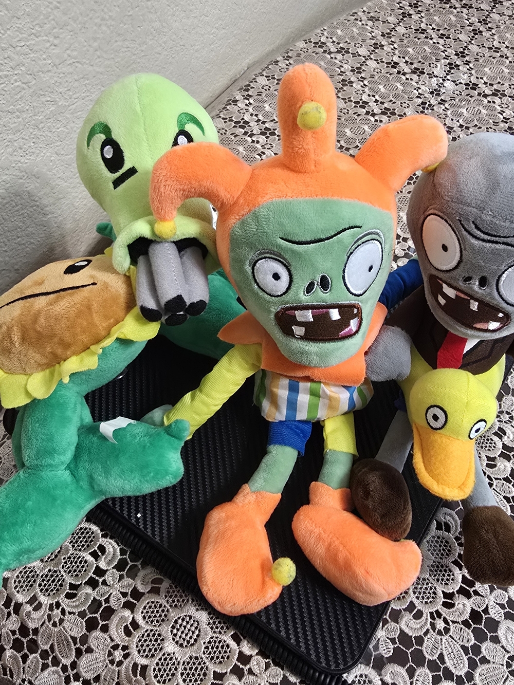 Plush Jester Zombie Toy - Orange & Green